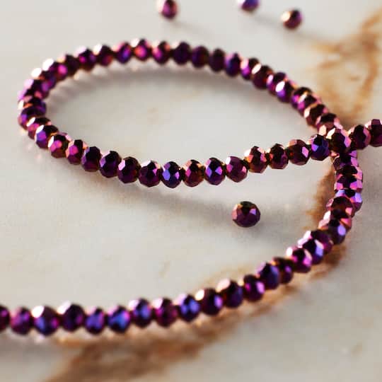 12 Pack: Purple Faceted Glass Round Beads, 2mm by Bead Landing™